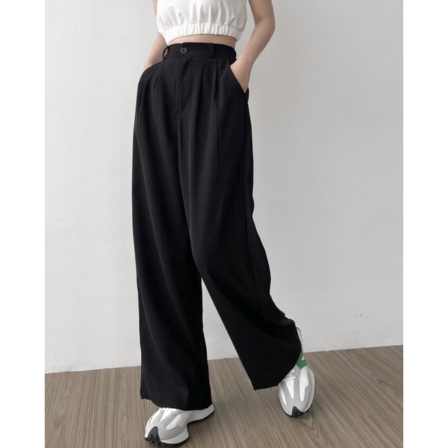 Basic Korean Loose Pants | Celana Kulot highwaist | Celana anti kusut