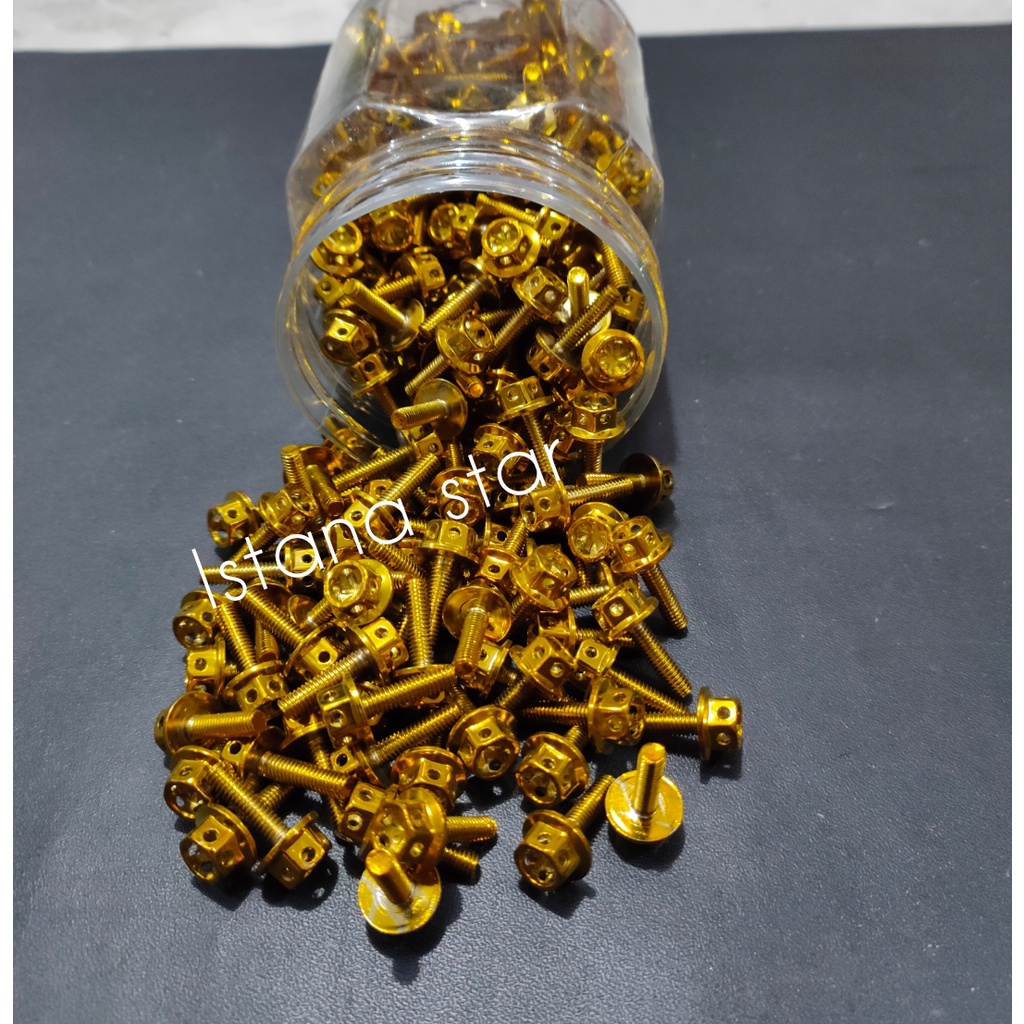 Baut probolt master rem flower Gold probolt cover master rem 2 pcs asli baut baja