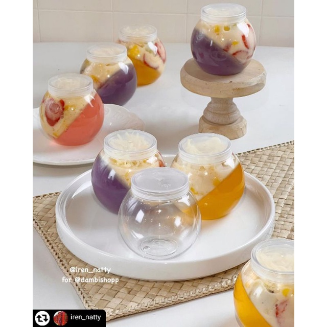 GELAS PUDING DAN CAKE ISI 10 PCS - BOLA BULAT