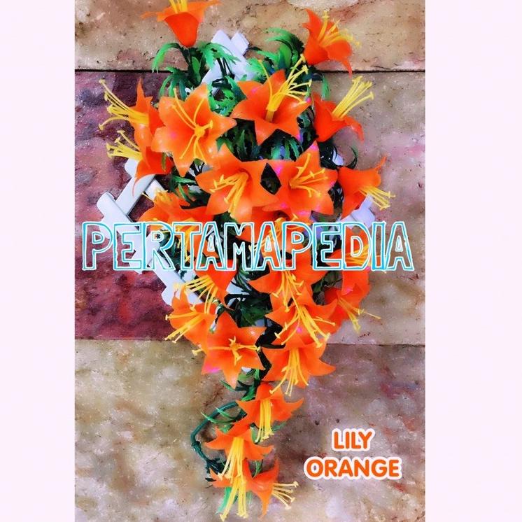 Instan--C5 BUNGA LILY/ BUNGA PLASTIK/ RUMPUT PLASTIK/ DAUN RAMBAT PLASTIK/ OASIS/ BUSA BUNGA/ FLORAL