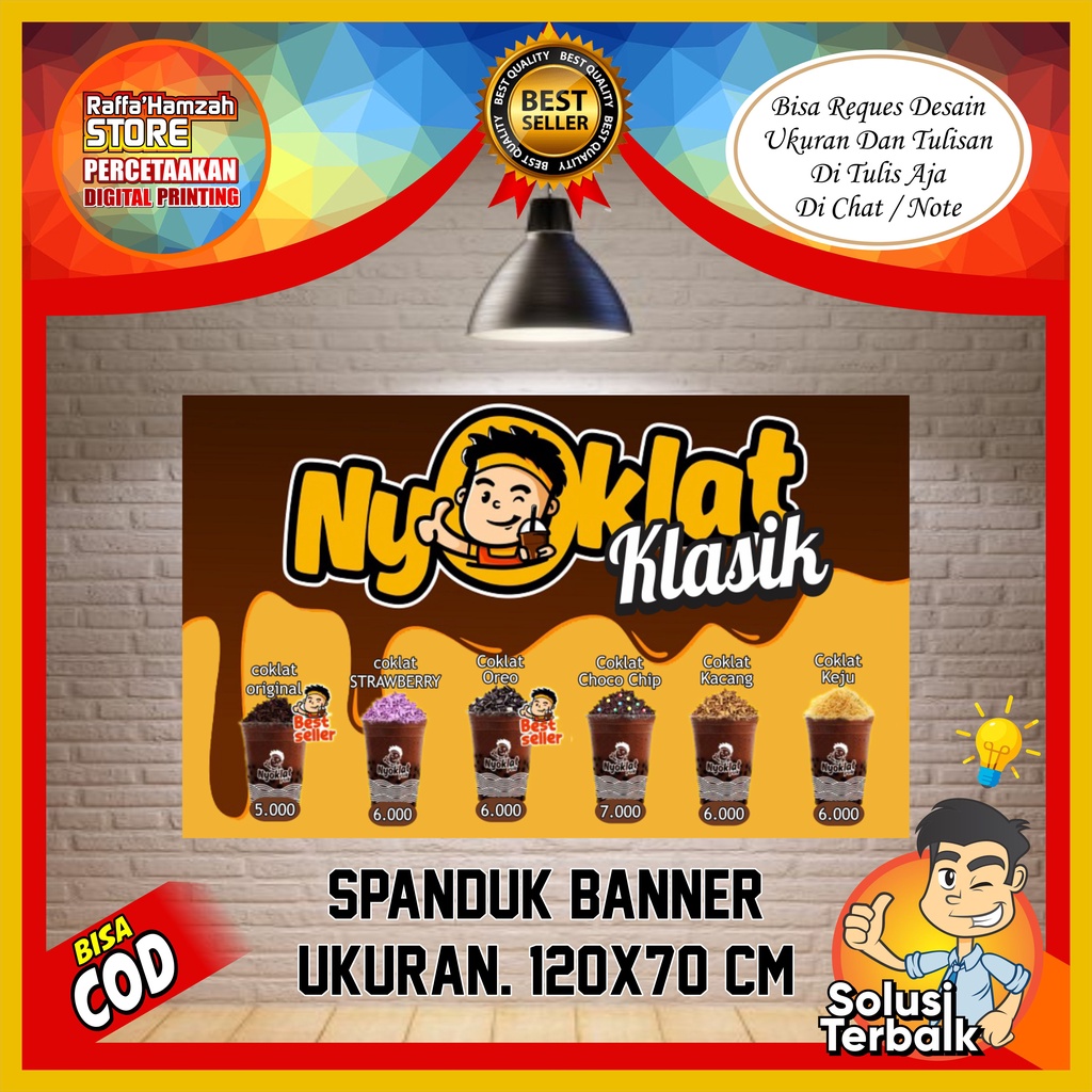 Spanduk Minuman  Es Coklat / Sepanduk Minuman Es Coklat/ Banner Es Coklat / Spanduk Es Coklat /Baner