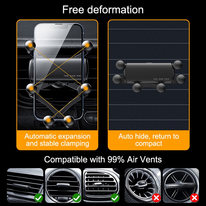 Stand Holder Smartphone / GPS Dengan Enam Titik Untuk Ventilasi Ac Mobil