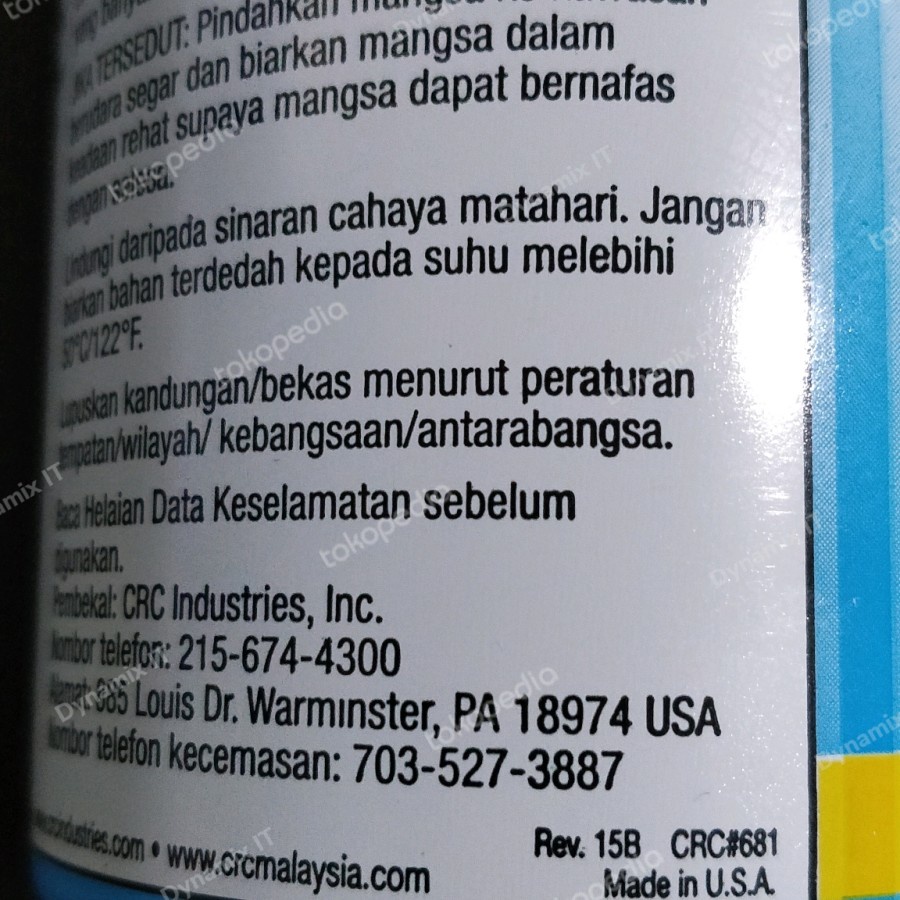 CRC Contact Cleaner Non Residue BUKAN Pelumas | Pembersih Kotoran ringan pada peralatan elektronik / part dalam komputer laptop