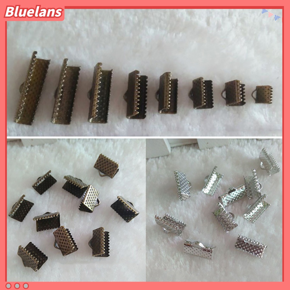 20 Pcs Konektor Pita Penjepit Crimp Ends Bail Untuk Perhiasan Gelang