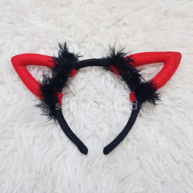 Bando Kucing Devil Kostum Kucing Halloween Party Cosplay Cat Karakter Kucing Devil Halloween Pumpkin