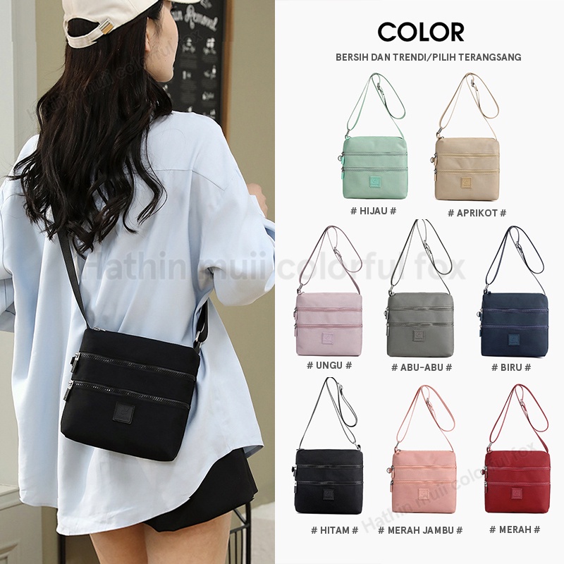 Hathin muii COLORFUL FOX 0431 Tas Selempang Wanita Sling Bag Wanita Shoulder Bag Wanita Korea fashion