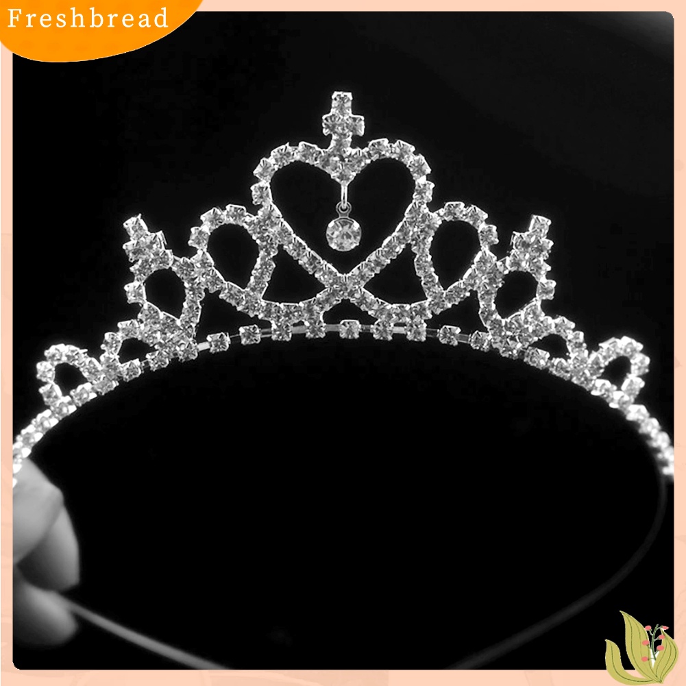 (Fresh) Tiara Mahkota Berlian Imitasi Elegan Ala Princess Untuk Wanita / Anak Perempuan / Pengantin