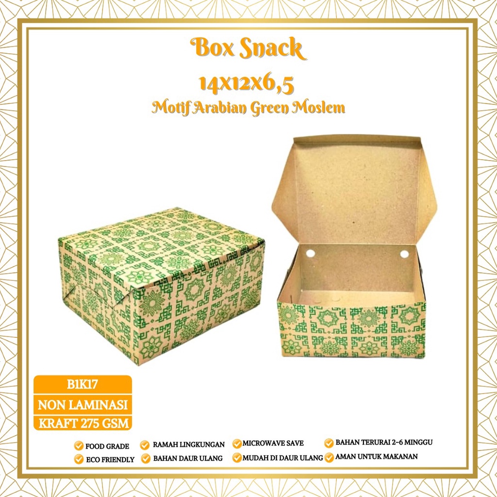 Box Snack Dus Kue Snack Box 14x12 (B1K17-Non Laminasi)