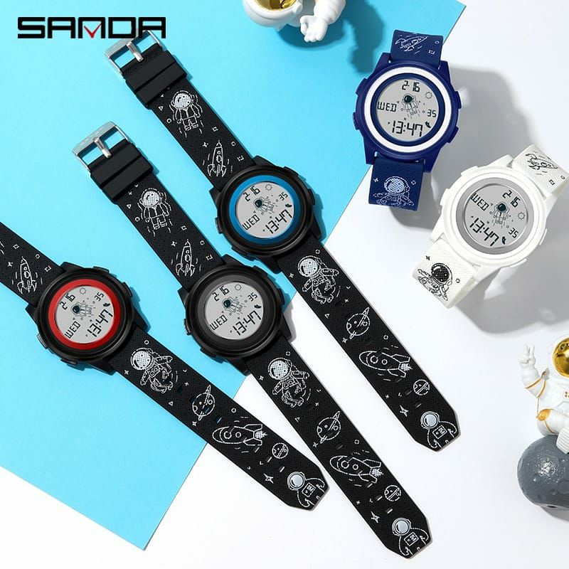 VIRAL SANDA 2122 Jam Tangan Pria Wanita Digital EL Backlight Sport Watch Anti Air