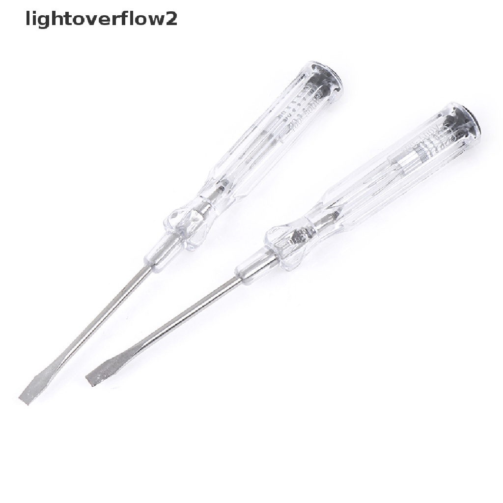 (lightoverflow2) 2pcs / Set Obeng Tes Pen Uji / Uji / Deteksi Power Listrik (ID)