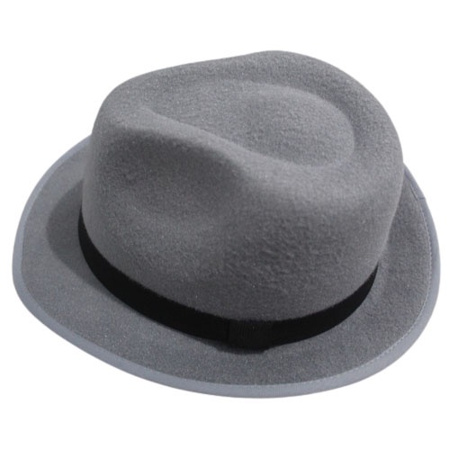 Topi Fedora Beludru Warna Abu Muda Fedora Hat Light Grey Polos Dewasa Pria Wanita