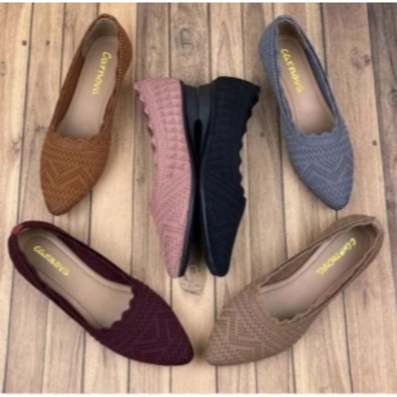 sepatu wanita rajut import flatshoes Dheria