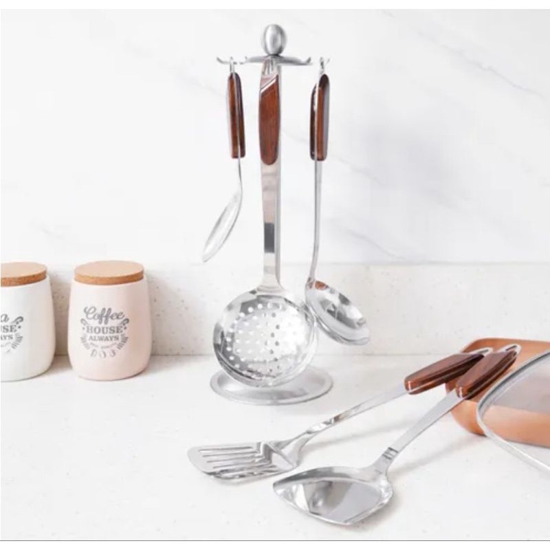 KRIS Set Peralatan Masak Dengan Stand Stainless Steel/Sutil/Spatula