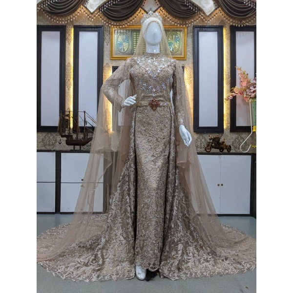 GAUN PENGANTIN MODREN/GAUN JUBAH/ GAUN MODREN /GAUN PENGANTIN MODERN| MUSLIMAH