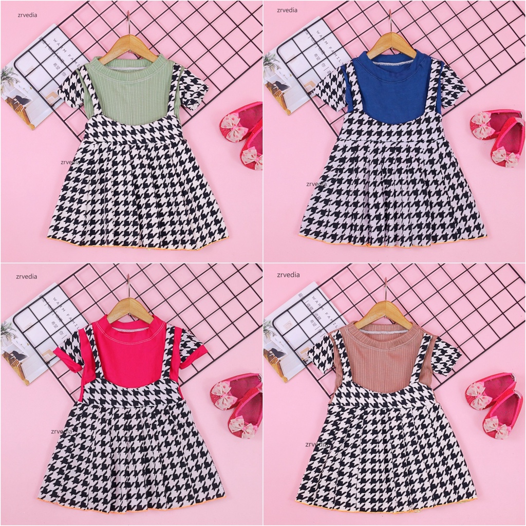 Dress Nagita uk Bayi 3-12 Bulan / Dres Baby Perempuan Baju Anak Murah Lengan Pendek Motif Adem