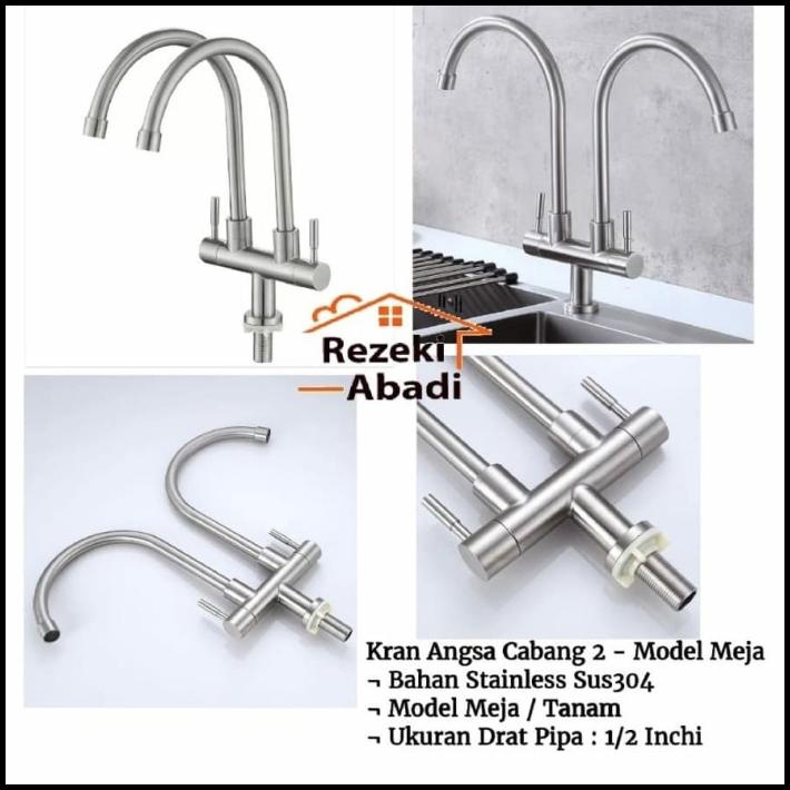 Kran Sink Double / Kran Angsa Meja / Kran Cuci Piring