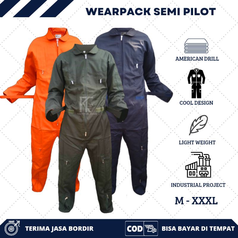 COD wearpack Safety Ojak/ Baju bahan American dril /wearpack coverall/ Seragam Kerja Proyek