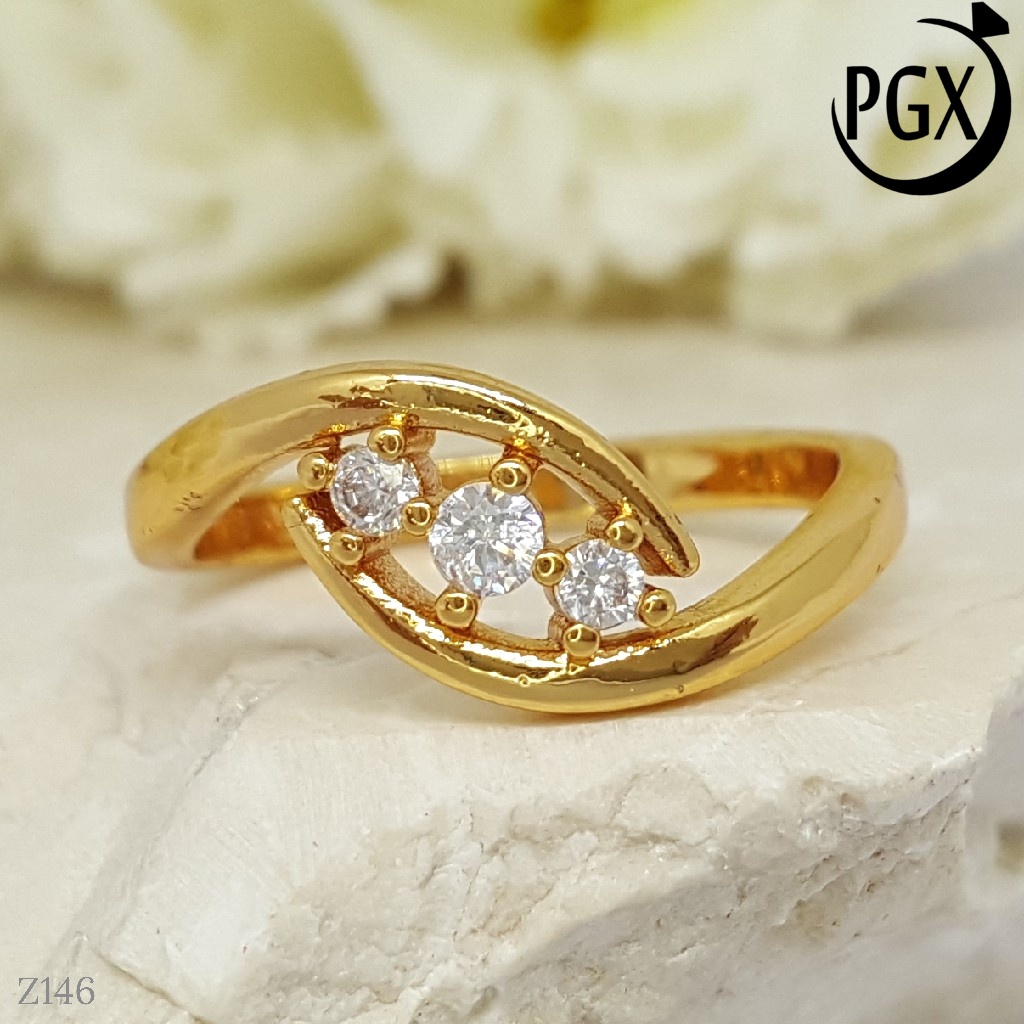 PGX Cincin Xuping Wanita Lapis Emas Aksesoris Perhiasan Fashion Premium - Z146