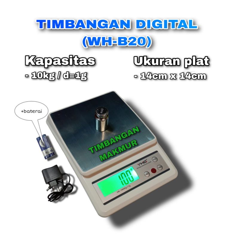 Timbangan Dapur Timbangan Kopi Digital Murah WH-B20 Kapasitas 10kg x 1g
