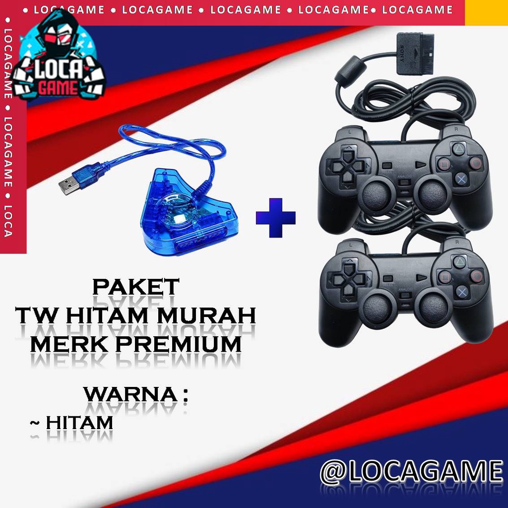 PAKET COMPLETE STIK STICK PS2 DAN CONVERTER USB 2 SLOT