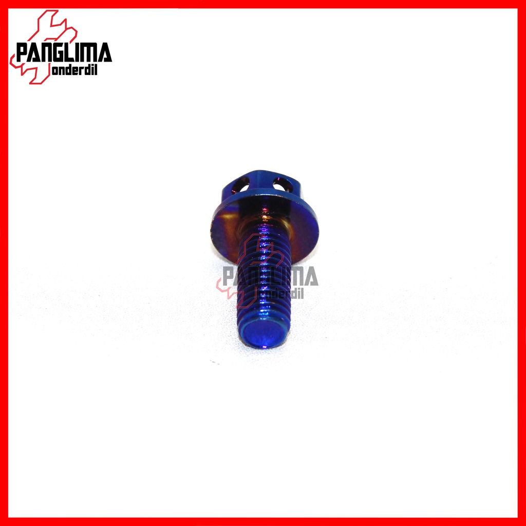 Baut Probolt M8x20-8x20 Flower Honda Matic Drat 12 Scoopy Old-FI-New LED &amp; Spacy Lama Karbu-F1 Blue-Biru Baud Pro Bolt Tutup Oli Gardan