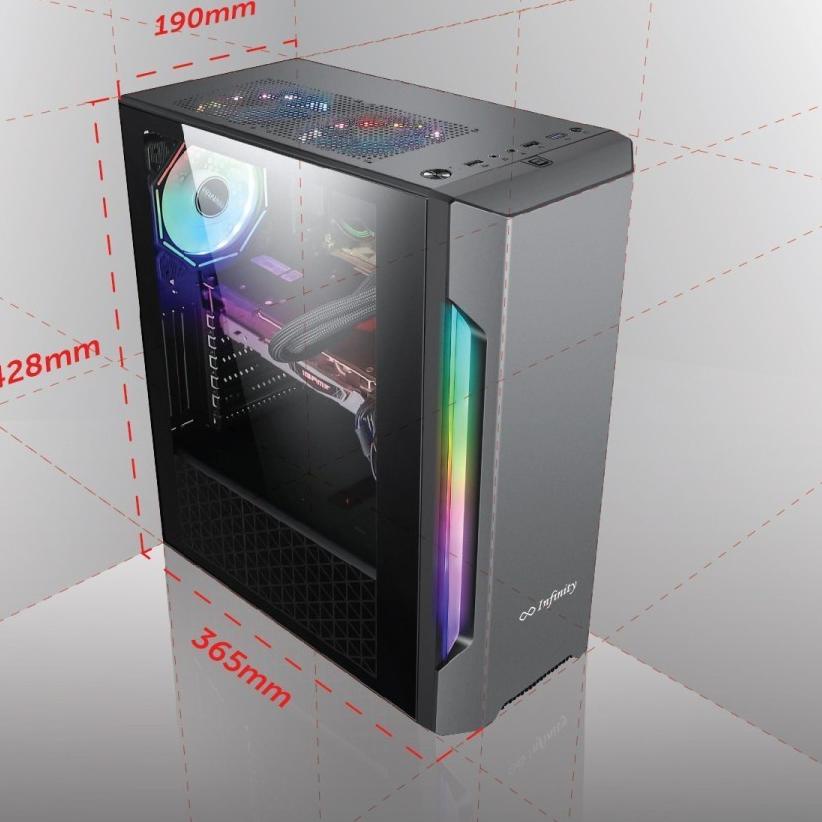 Silahkan Belanja--CASING GAMING KOMPUTER PC CPU CASE ENLIGHT FLASH V4 RGB LED STRIP (NON PSU)