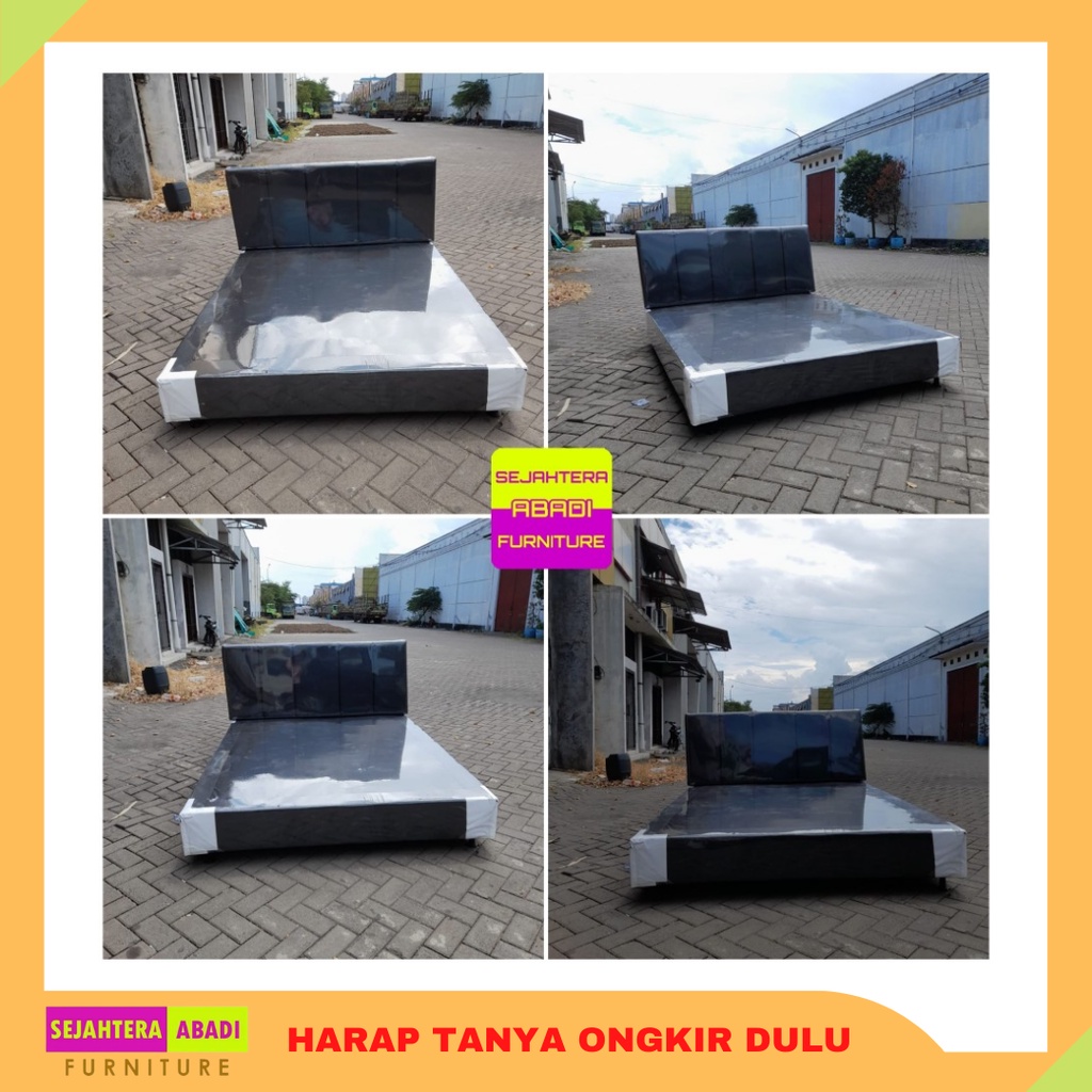 divan sandaran springbed, ranjang kayu, ranjang kasur, dipan minimalis, divan kayu violate tiang