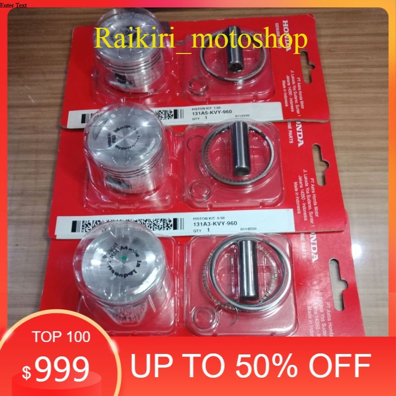 PISTON RING SEHER KIT KVY BEAT SPACY SCOOPY LAMA OLD KARBU FI INJEKSI SIZE OS STANDAR STD 50 100 ORI