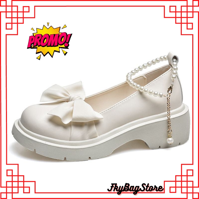 Sepatu Wanita Pearl Loafer Sepatu Docmart Wanita  Fashion Korea Import Murah Sepatu Kerja Wanita