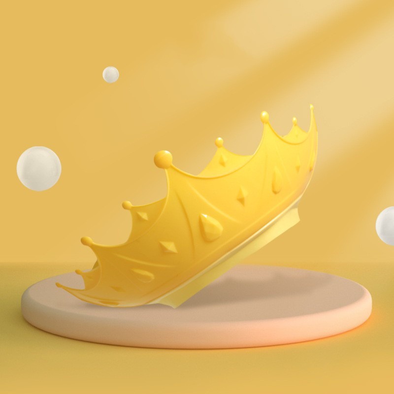 Topi Keramas Bayi Anak Crown Baby Shower Cap Topi Mandi Balita Mahkota Pelindung Mata Kepala Anak Silikon Topi Keramas Anak Bayi hingga Remaja Model Mahkota Premium Tebal
