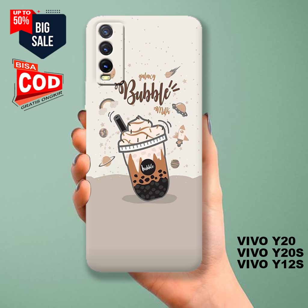 Case Hp VIVO Y20/Y20S/Y12S - PIcks Store - Minuman Boba Cute - Kesing Hp VIVO Y12S Y20SY20   - Hardc