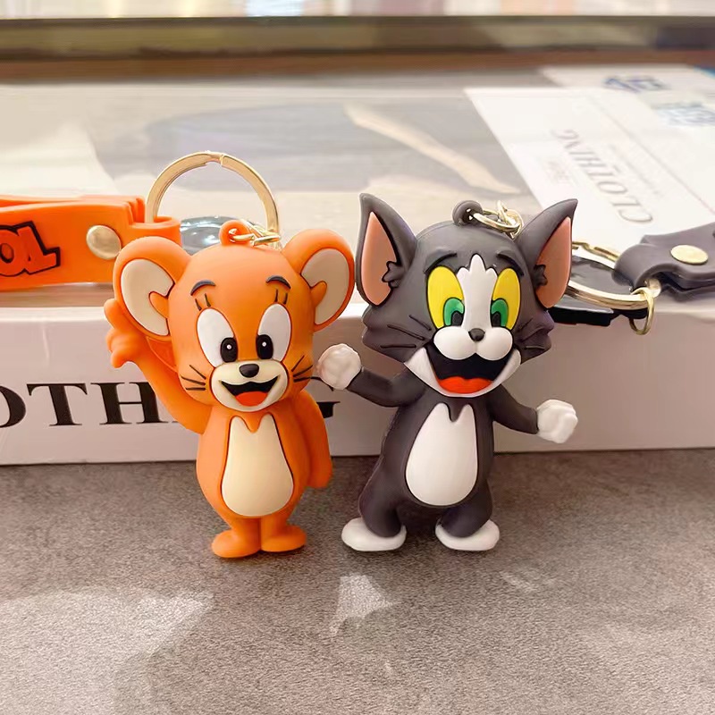 GANTUNGAN KUNCI TOM &amp; JERRY / GANTUNGAN KUNCI CARTOON / KEYCHAIN LUCU / KUCING DAN TIKUS