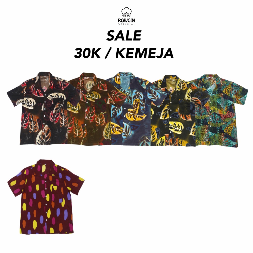 SALE KEMEJA HAWAI PRINTING UNISEX KATUN RAYON KEMEJA LENGAN PENDEK PROMO