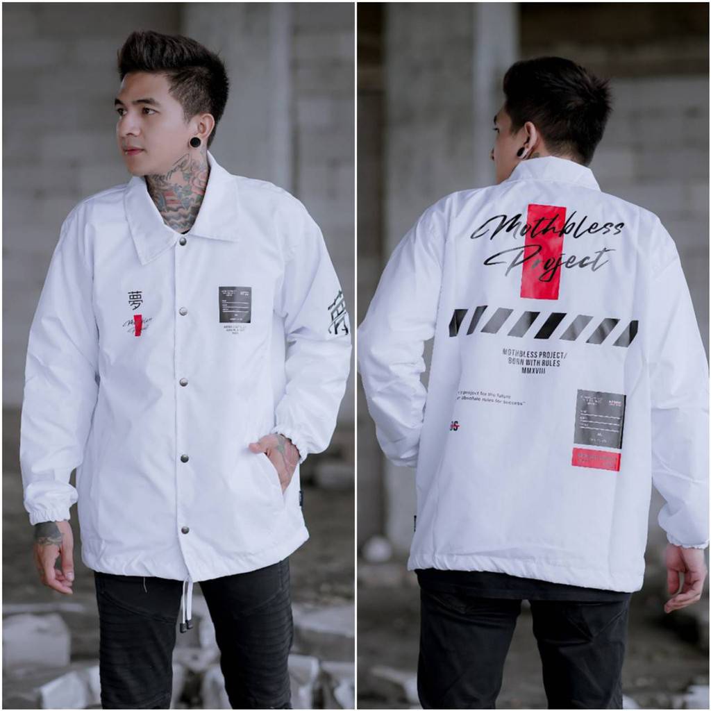 JAKET PRIA - JAKET COACH SALVIO HEXIA - JAKET WINDBREAKER - JAKET PARASUT-Project Putih
