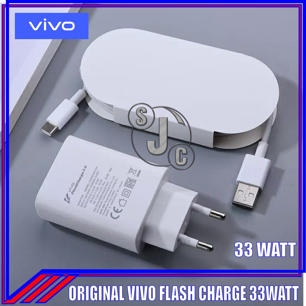 Charger Vivo Y53s ORIGINAL 100% FlashCharge 2.0 Type C 33 Watt