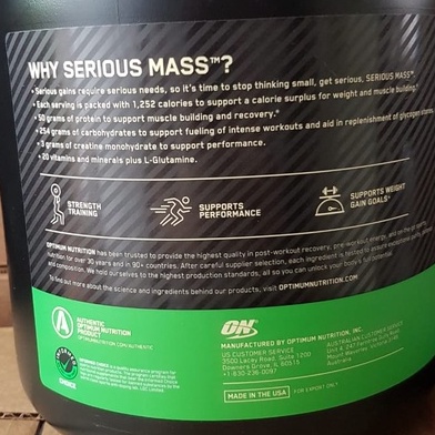 ON Optimum Nutrition Serious Mass Gainer 6 lbs 2.27 kg SeriousMass