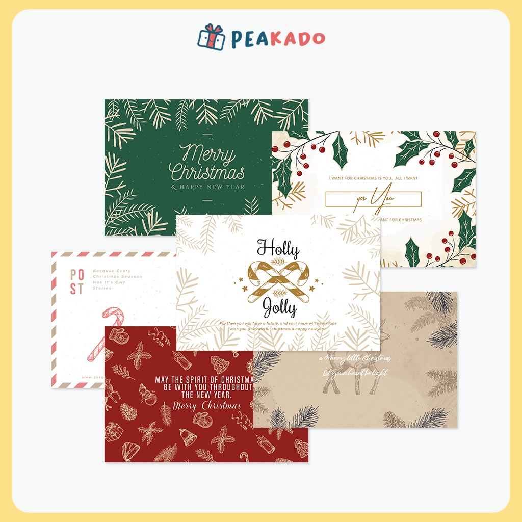 Jual Kartu Ucapan Greeting Card Natal Postcard Souvenir Aesthetic Merry