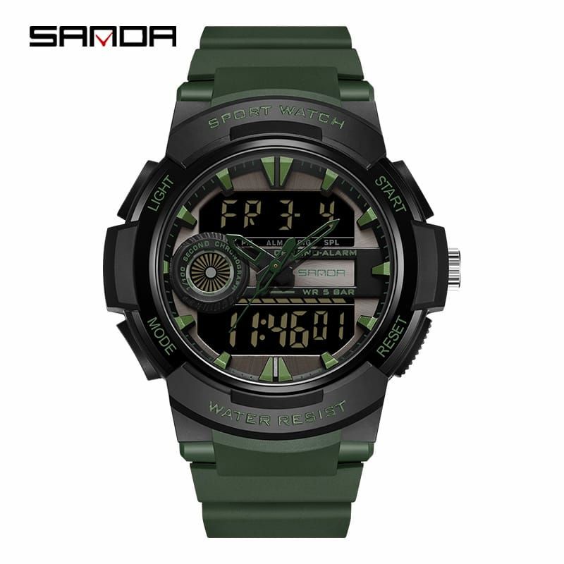 BIG SALE SANDA 6082 Jam Tangan Pria Digital Analog Tali Rubber Shockproof Anti Air