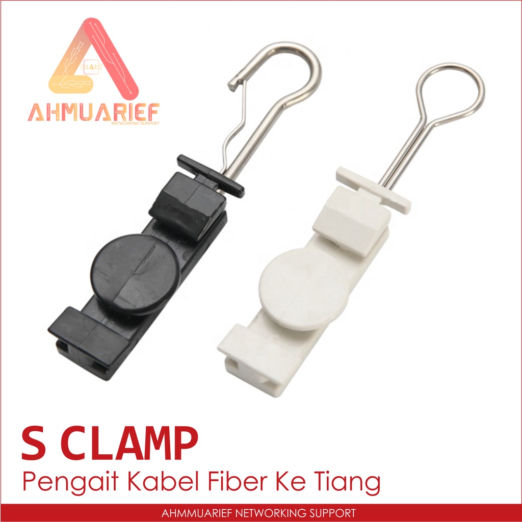 S Clamp S Klem Fiber Optik Optic FO Dropcore Pengait Cantolan Kabel Precon