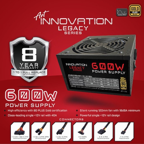 Enlight PSU 400W 500W Watt 80 Plus Bronze  Power Supply GARANSI 5TH