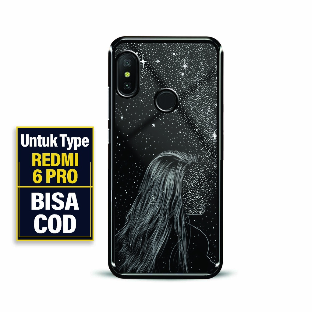 Case Glossy Premium Redmi 6 Pro - 2D Glossy Redmi 6 Pro - Fashion Motif [ Copel Black ] Redmi 6 Pro 