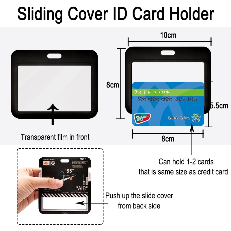 Ni-ke Logo Horizontal Badge Holder Dengan Lanyard Leher Gantungan Kunci ID Card Pelindung Case Kerja Siswa Name Tag Key Ring