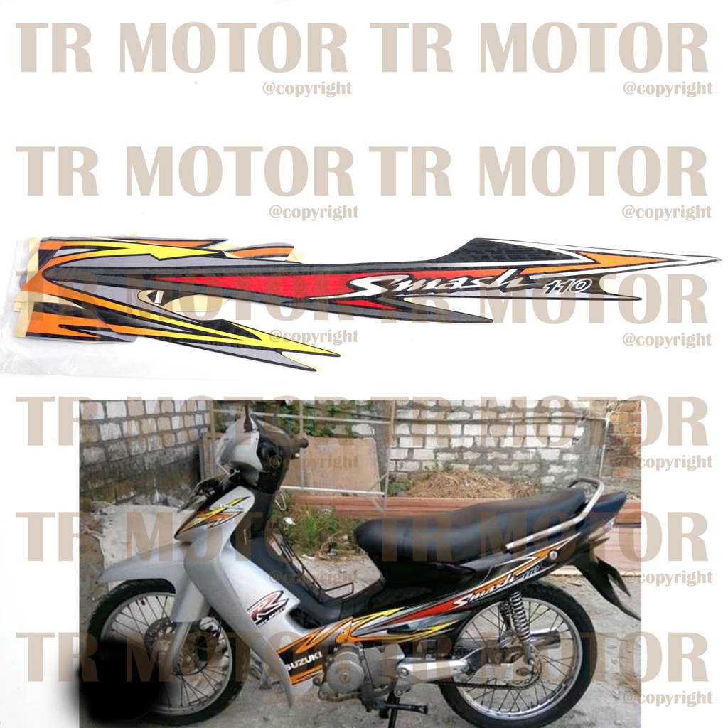 Stiker Motor Smash 110 2004 Sticker Striping Lis Full Set Motor