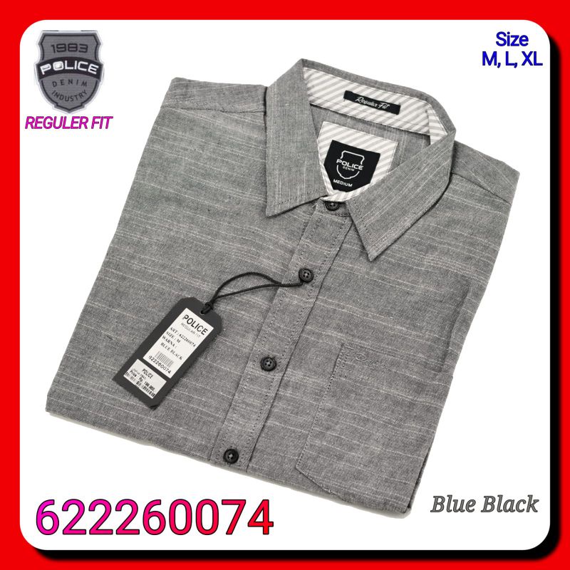 Kemeja Kasual Pria Police Denim Industry 622260074 Lengan Pendek