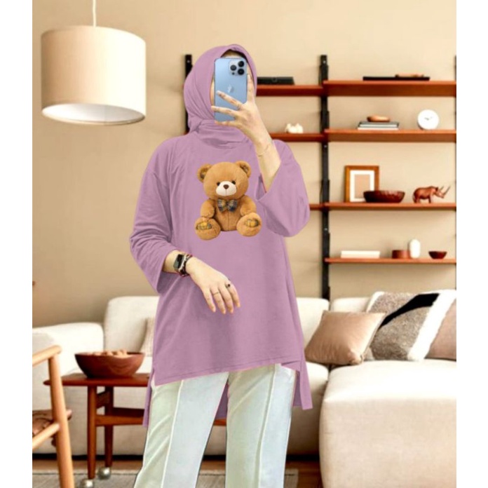 TUNIK HIJAB BASIC WOMEN BAHAN BEBYTERRY SIZE L XL XXL