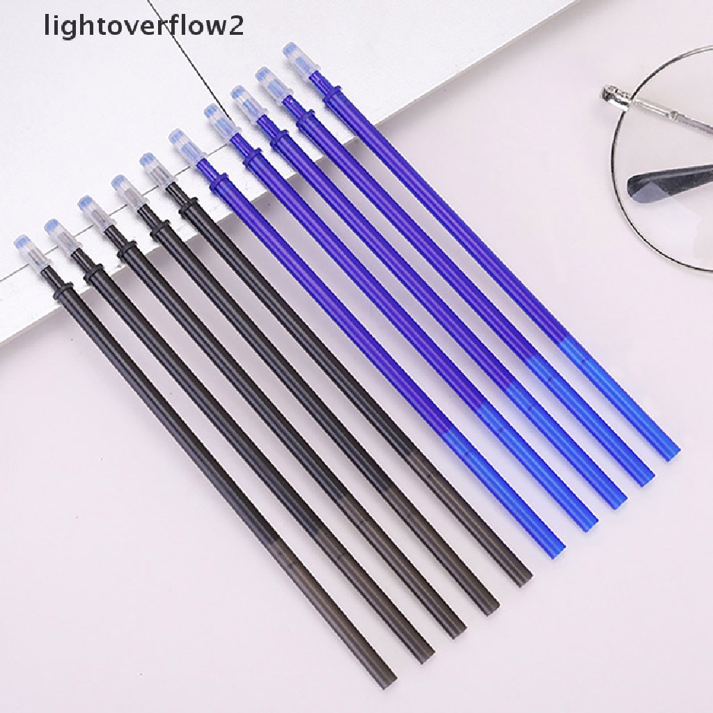 (lightoverflow2) 100pcs / Set Refill Pulpen Gel 0.5mm Tinta Biru / Hitam