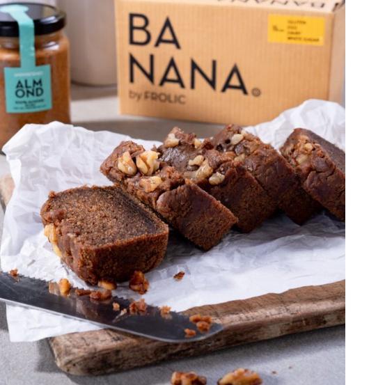 

9.9 Promo Brand FROLIC Vegan, Gluten Free Banana Bread (Mini Loaf) murah