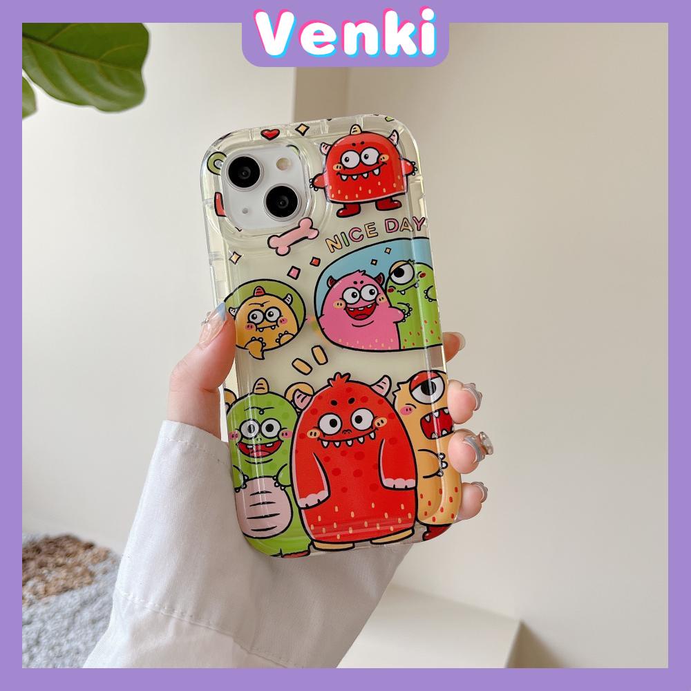 Case For iPhone 14 Pro Max TPU Soft Jelly Airbag Case Green Cartoon Monster Case Camera Protection Shockproof For iPhone 14 13 12 11 Plus Pro Max 7 Plus X XR