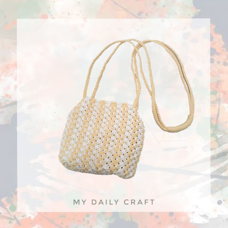 Tas selempang / sling bag / tas anyaman / tas tali kur / tas rajut / tas macrame