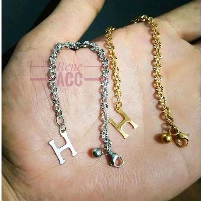 Gelang Rantai Wanita Titanium Model H 18cm Anti Karat Selamanya